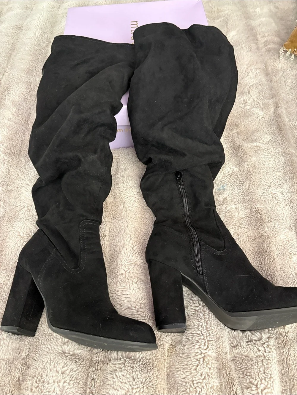Madden Girl Black Over-the-Knee Slouch boots